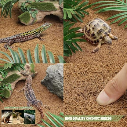 PIVBY 2 PCS Reptile Carpet, Natural Coco Coir Mat (15.74" x 11.81"), Coconut Fiber Substrate Pet Terrarium Liner for Bearded Dragon Tortoise Habitat Lizards Turtles Snakes Iguana Hermit Crab