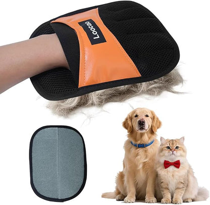Pet Hair Removal Gloves Cat & Dog, Electrostatic Reusable Remover Tool | Upgraded Washable 5-Finger pet Hair Remover Works for Laundry, Couch, Carpet & car seat, Easily removes Dog and cat Fur,2 Pack