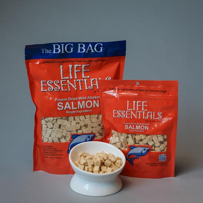 Life Essentials by Cat-Man-Doo Freeze Dried Salmon Cat & Dog Treats, Wild Caught Single Ingredient, Healthy Dog & Cat Treats, 5 oz