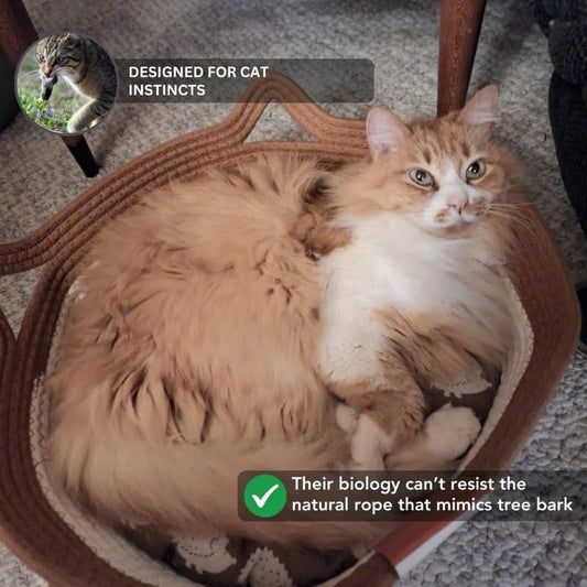 Instinct Basket | Meet The First Research-Backed Natural Territory for Indoor Cats (Brown,L)