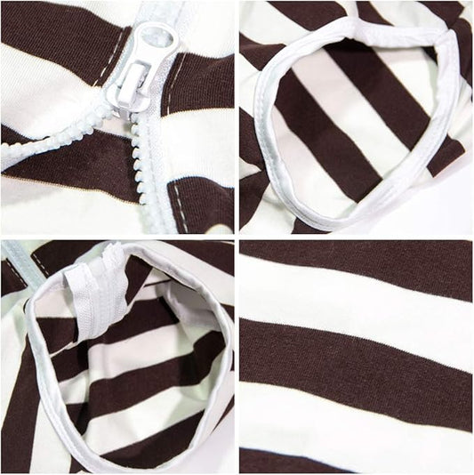 Dog’s Recovery Suit Post Surgery Shirt for Female Male Dog, E-Collar Alternative Wound Protective Clothes (Brown white-5xl)