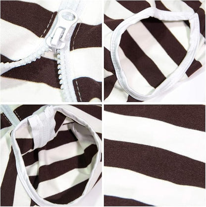 Dog’s Recovery Suit Post Surgery Shirt for Female Male Dog, E-Collar Alternative Wound Protective Clothes (Brown white-3xl)