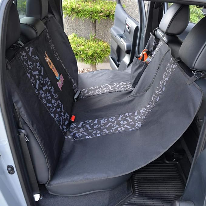 BDK Scooby Doo Waterproof Dog Car Seat Cover for Back Seat, Full Hammock Style – Heavy Duty Black Oxford Automotive Rear Bench Seat Cover for Dogs, Interior Covers for Auto Truck Van SUV