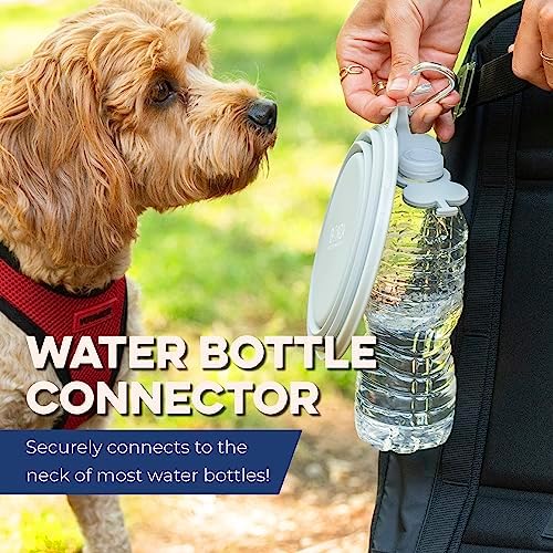 Bonza Collapsible Dog Bowl - Portable Travel Water Bowl for Dogs - Dishwasher Safe Silicone Pet Dish - Collapsible Pet Dish with Carabiner Clip - 50 Oz, X-Large, Navy Blue