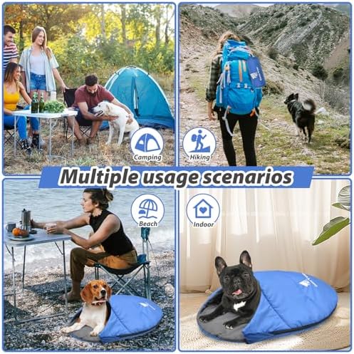 GEERTOP Dog Sleeping Bag Durable Packable Pet Sleeping Bed Comfortable Washable, Portable Pet Bed for Cats and Small Dogs - Dog Bed for Camping Hiking Cottage Beach