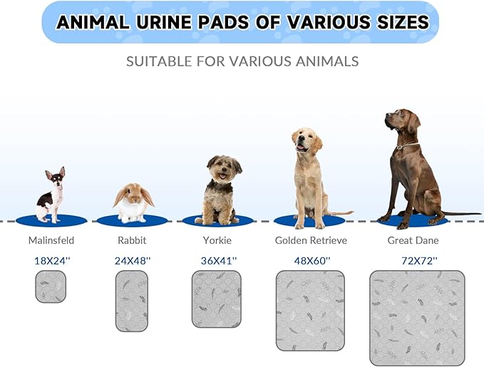 Sunheir Washable Pee Pads for Dogs , Thick Heavy Absorbency Reusable, Prevent Leakage, Waterproof , Non-Slip Pee Pads for Puppy Playpen, Crate, Whelping Box, Potty Training, Grey, 2 packs
