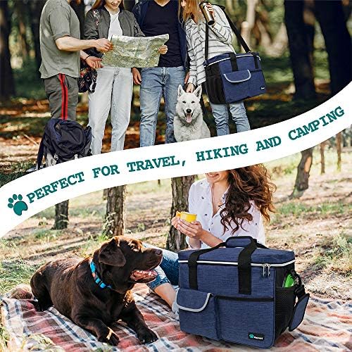 PetAmi Dog Travel Bag Organizer, Pet Supplies Diaper Tote, Navy Blue Large