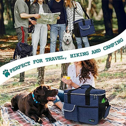 PetAmi Dog Travel Bag Organizer, Pet Supplies Diaper Tote, Navy Blue Large