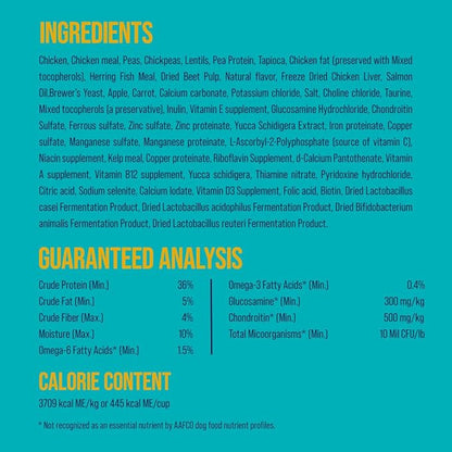 Stewart Raw Naturals Freeze Dried Raw Dog Food or Meal Topper, Chicken & Vegetables Recipe, 8 Ounce Bag, Complete and Balanced Nutrition