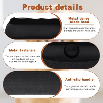 Deshedding Dog Brush Dog Grooming Brush for Shedding Pet Hair Removal Tool for Cats, Dogs, Horses(Color:Black)