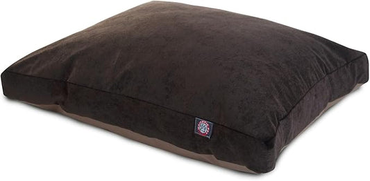 Majestic Pet Shredded Memory Foam Dog Bed Large with Removable Washable Cover – Rectangle Orthopedic Dog Bed–Durable Dog Crate Bed-Flat Dog Bed for Senior Dogs - (44x36) L - Villa - Storm