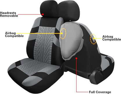 VarCozy Car Seat Covers Front Pair,Universal Cloth for Car,Breathable & Washable SUV, Sedan, Van, Automotive Interior Covers, Airbag Compatible