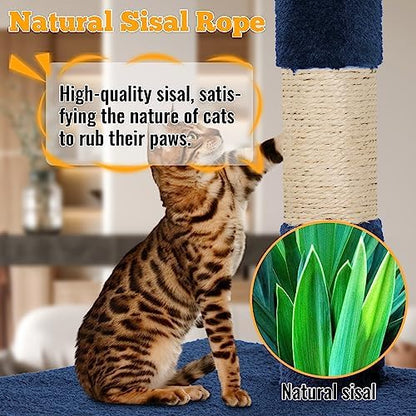 FDW 37.8" Cat Tree Tower | Navy Blue | Multi-Level Indoor Activity Center