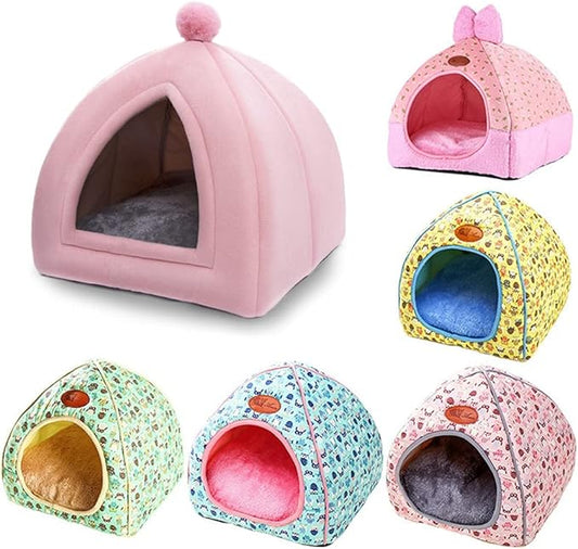 Soft pet bed, tent, rabbit design, cat house, with holes, warm, portable, removable, washable cat litter, puppy litter S 2