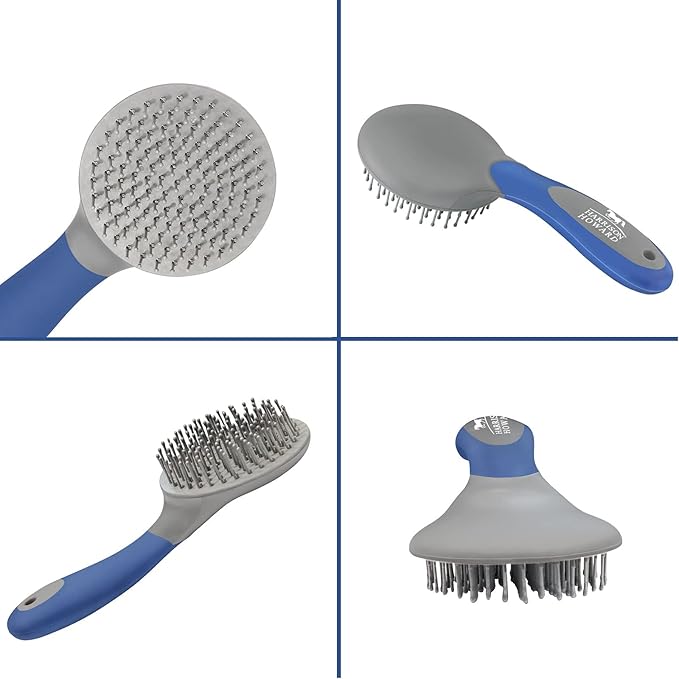 Harrison Howard ShineWell Humanized Design Non-Slip Ultra-Soothing Mane and Tail Brush for Horse