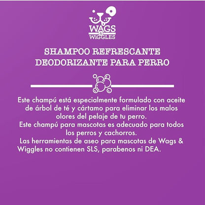Wags & Wiggles Freshen Deodorizing Dog Shampoo in Very Berry Scent | Odor Control for Smelly Dogs, 16 Ounces (Pack of 2)