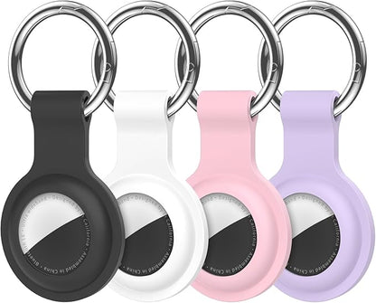 Compatible with AirTag Holder Case Keychain 4 Pack,for AirTag 2nd & 1st Generation Key Chain Ring Case Cover for Air Tag Holder GPS Tracker Air Tag 2nd gen Finders Air Tagholder for Kids,Bags,Luggages