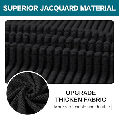 Turquoize 4 Piece Sofa Covers for 3 Cushion Couch Sofa Slipcover Soft Couch Cover for Dogs-Washable Sofa Furniture Covers with 3 Individual Large Cushion Covers (XL Sofa, Black)