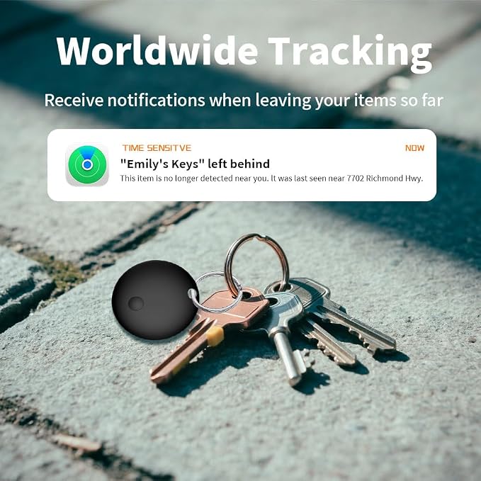 Air Tracker Tags-2 Pack, iOS Smart Bluetooth Tracker, Black | Keys Finder Works with Apple Find My App, Replaceable Battery, IP65 Waterproof, Anti Lost Tag for Luggage, Wallets, Backpacks