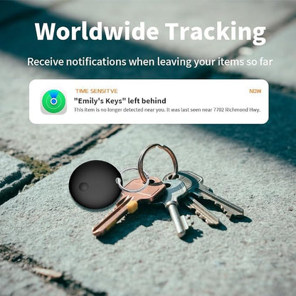 Air Tracker Tags-2 Pack, iOS Smart Bluetooth Tracker, Black | Keys Finder Works with Apple Find My App, Replaceable Battery, IP65 Waterproof, Anti Lost Tag for Luggage, Wallets, Backpacks
