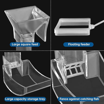 Shrimp Feeding Tube and Dish Set,Aquarium Fish Feeder Tube Kit,Clear Shrimp Feeder Fish Tank Feeding Supplies with Feeding Ring Cleaning Brush for Fish Tank Aquarium Feeding Dish