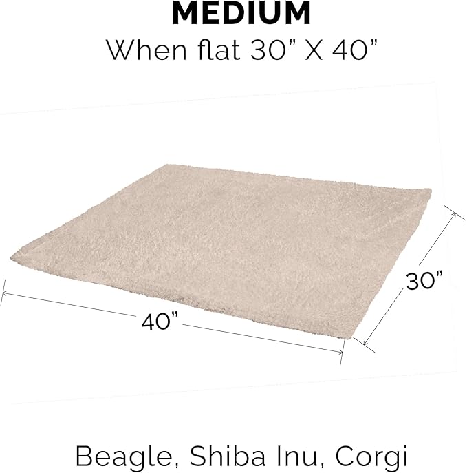 Furhaven Waterproof & Self-Warming Throw Blanket for Dogs & Indoor Cats, Washable & Reflects Body Heat - Soft-Edged Terry & Sherpa Dog Blanket - Cozy Denim, Medium