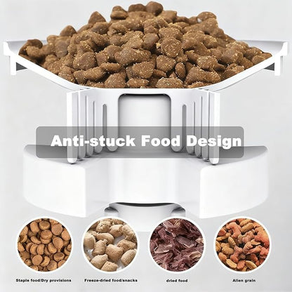 Smart Automatic Pet Feeder with 2K HD Camera & Night Vision, 4.5L Large Capacity, Anti-Jam System, Voice Recorder, Dual Power, App Control, Programmable Feeding for Cats/Dogs (White)