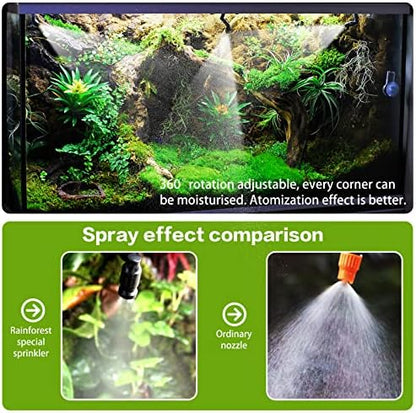 MYGIIKAKA Reptile Fogger Automatic Reptile Mister Fogger for Terrarium, Timed Terrariums Humidifiers for Chameleon/Lizard/Snake/Turtle/Frog