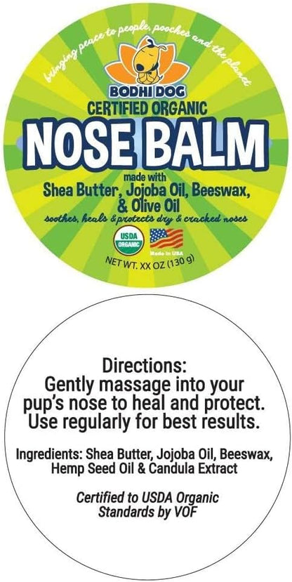 Bodhi Dog Organic Nose Balm - Moisturizes, Soothes & Protects Dry and Cracking Noses - USDA Certified Organic for Dogs & Cats - Suitable for All Breeds, Including Bulldogs, Retrievers & Terriers (2oz)