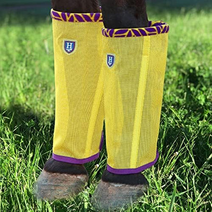 Fine Mesh Fly Boots Loose Fitting & Non-Slip Horse Fly Leggings Fleece Air Flow (Set of 4)