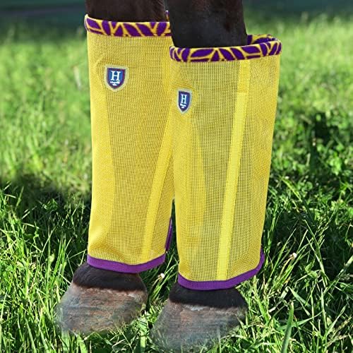 Fine Mesh Fly Boots Loose Fitting & Non-Slip Horse Fly Leggings Fleece Air Flow (Set of 4)