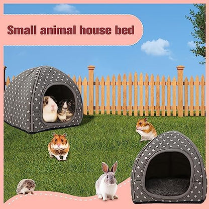 Cozy Guinea Pig Hideout Bed Soft Fleece Material Removable Cushion Washable and Dryer Friendly Perfect Cage Accessories for Rabbits Hamsters Hedgehogs