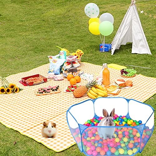 Guinea Pig Playpen Rabbit Cage Breathable & Transparent Small Animal Cage, Pop Open Outdoor/Indoor Exercise Fence, Portable Yard Fence for Guinea Pig Rabbit Hamster Chinchilla Hedgehog (Pink)