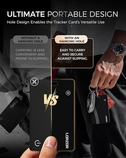 Wallet Tracker Card (iOS Only) Apple MFi Certified Slim Tracking Card, Rechargeable Bluetooth AirTag Smart Card for Apple Find My, GPS Item Finder IP68 Waterproof Locator for Keys, Pets, Luggage