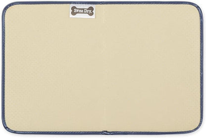Bone Dry Machine Washable, Ultra Absorbent Pet Mat, 12x18, Stonewash Blue Trellis Print
