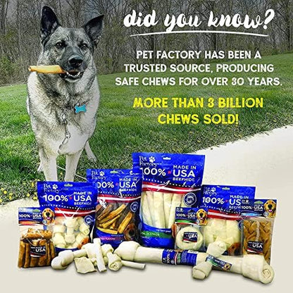 Pet Factory 100% Made in USA Beefhide 5" Chip Rolls Dog Chew Treats - Peanut Butter Flavor, 20 Count/1 Pack