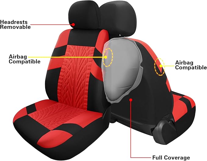 VarCozy Car Seat Covers Front Pair,Universal Cloth for Car,Breathable & Washable SUV, Sedan, Van, Automotive Interior Covers, Airbag Compatible