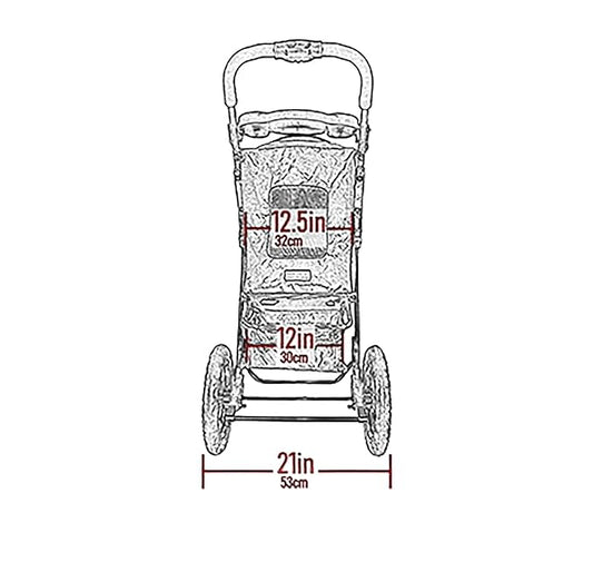 Pet Gear No-Zip AT3 Pet Stroller for Cats/Dogs, Zipperless Entry, Easy One-Hand Fold, Jogging Tires, Removable Liner, Cup Holder + Storage Basket, Sea Salt