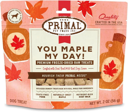 Primal You Maple My Day, Dog Treats, Pork & Maple, 2 oz