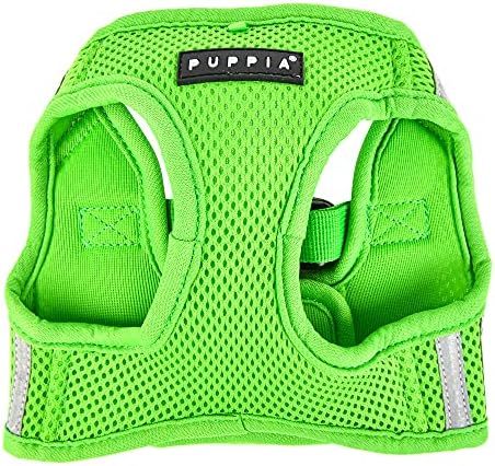 Puppia Soft Vest Dog Harness No Choke Step-in Reflective Triple Layered Breathable Mesh for Small and Medium Dog, Green, X-Large