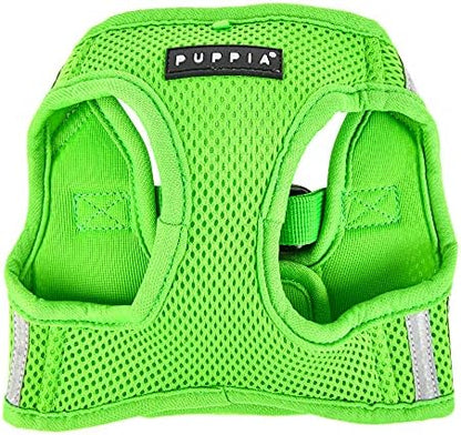 Puppia Soft Vest Dog Harness No Choke Step-in Reflective Triple Layered Breathable Mesh for Small and Medium Dog, Green, Small