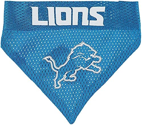 NFL DOG BANDANA - DETROIT LIONS REVERSIBLE PET BANDANA. 2 Sided Sports Bandana with a PREMIUM Embroidery TEAM LOGO, Large/X-Large. - 2 Sizes & 32 NFL Teams available