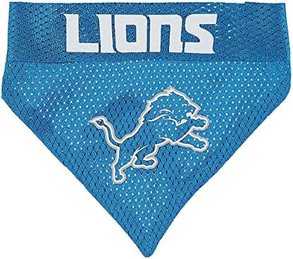 NFL DOG BANDANA - DETROIT LIONS REVERSIBLE PET BANDANA. 2 Sided Sports Bandana with a PREMIUM Embroidery TEAM LOGO, Large/X-Large. - 2 Sizes & 32 NFL Teams available