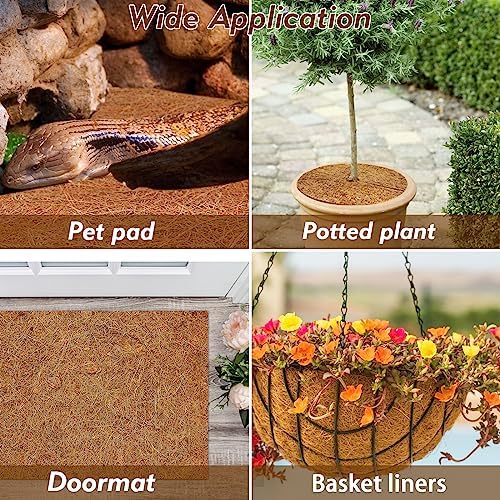 ZeeDix 3 Rolls Reptile Carpet 24x48 Inch Coconut Fiber Mat for Tank Bedding