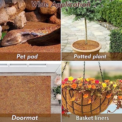ZeeDix 3 Rolls Reptile Carpet 24x48 Inch Coconut Fiber Mat for Tank Bedding