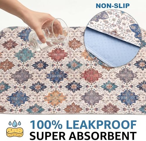 Washable Pee Pads for Dogs,Great Urine Absorbent Reusable Puppy Training Pads,Waterproof,Leak-Proof & Non-Slip Potty Pads for Whelping,Crate,Playpen,Bed.(Colorful Day,72"x72")