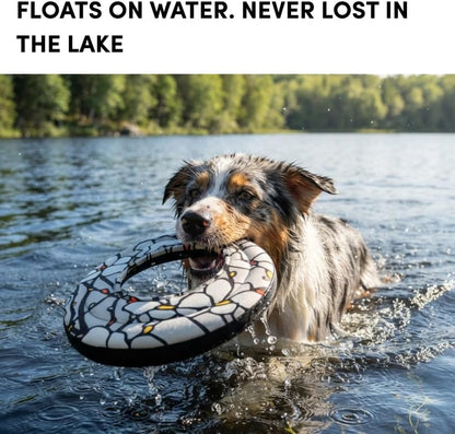 OllyDog Super Flyer | Durable Dog Frisbee | Soft & Lightweight Flying Disc | Gentle on Teeth & Gums | Water-Resistant Outdoor Toy (Magnolia)