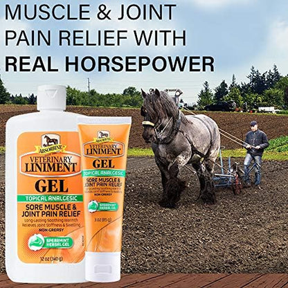 Absorbine Veterinary Liniment Gel, Combo 12 oz Value Size +3 oz Travel Size