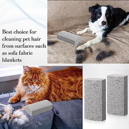 Loopeer 2 Pcs Pet Hair Remover Pumice Stone for Dog Cat Hair Removal Cleaning Pet Fur Stone 6 Inch Dog Fur Cleaning Tool for Car Interior Bedding Carpet Couch Furniture(3.74 x 2 x 1.6 in)