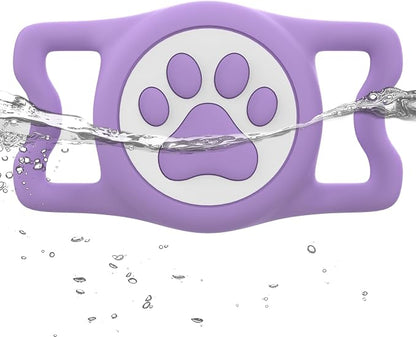 IP68 Waterproof Dog AirTag Holder for Dog Collar, Soft, Stretchy Silicone | Full-Body Protection, Easy Tool-Free Installation, Quiet, No-Dangle Fit, Lightweight, Fits Dog & Cat Collars of All Widths